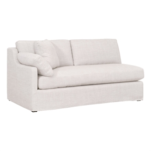 Maklaine Contemporary Transitional Fabric Left Arm Sofa in Beige