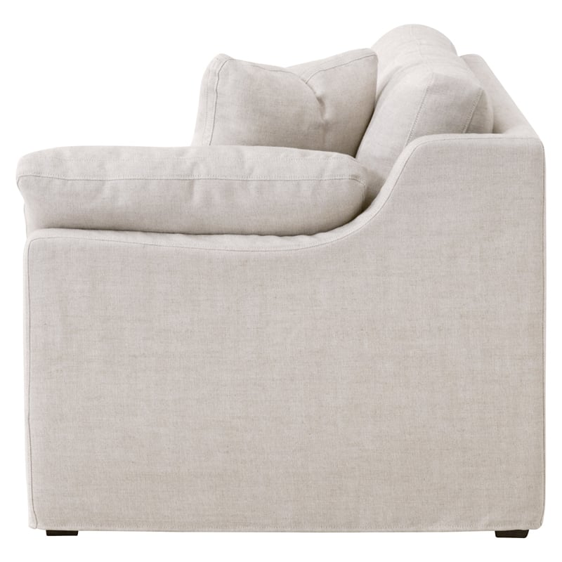 Maklaine Contemporary Transitional Fabric Right Arm Sofa in Beige