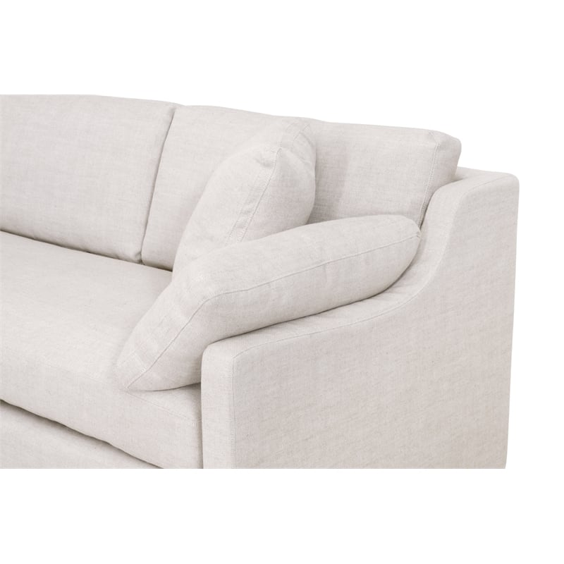 Maklaine Contemporary Transitional Fabric Right Arm Sofa in Beige