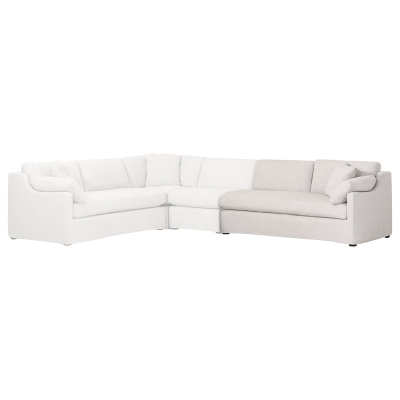Maklaine Contemporary Transitional Fabric Right Arm Sofa in Beige