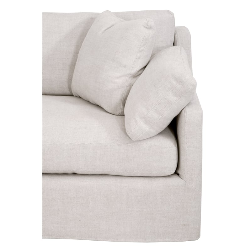 Maklaine Contemporary Transitional Fabric Right Arm Sofa in Beige