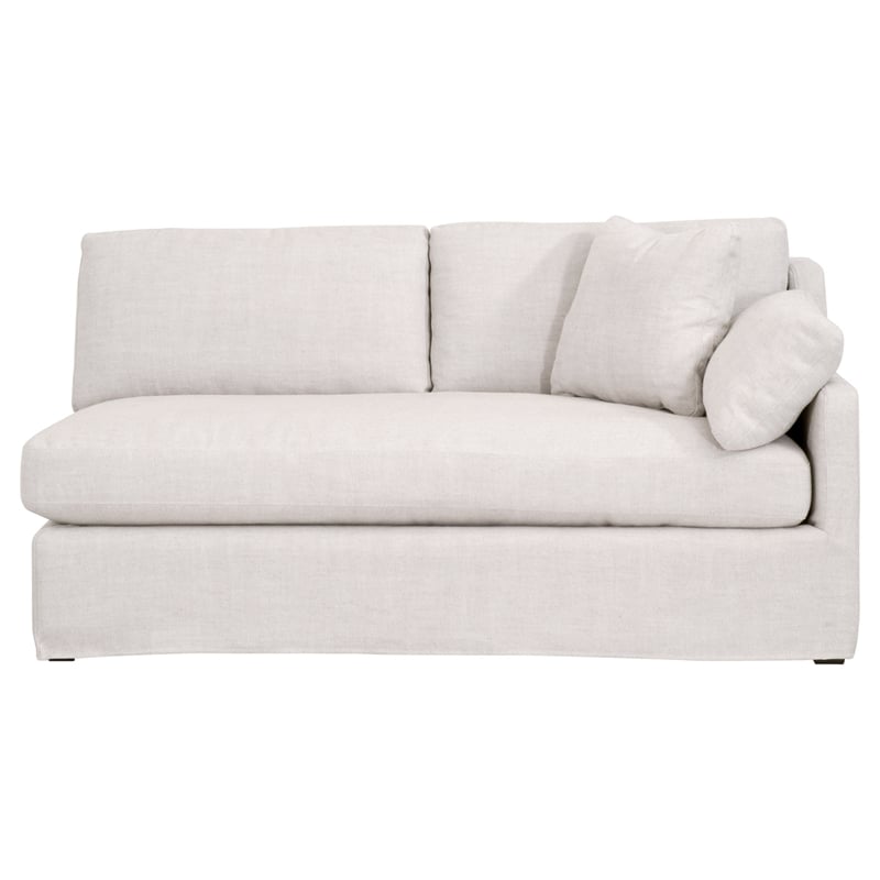 Maklaine Contemporary Transitional Fabric Right Arm Sofa in Beige