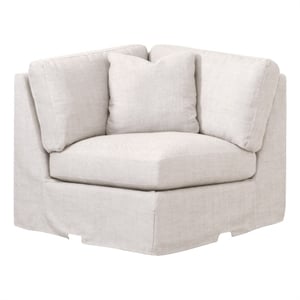 Maklaine Contemporary Transitional Fabric Corner Chair in Beige