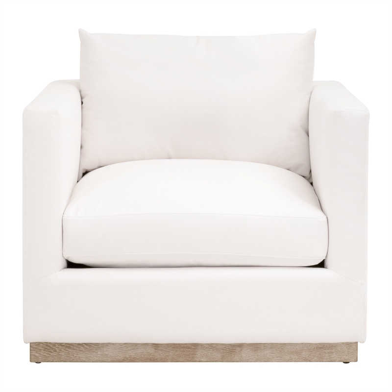 Maklaine Modern Transitional Fabric Sofa Chair in Ivory/Gray