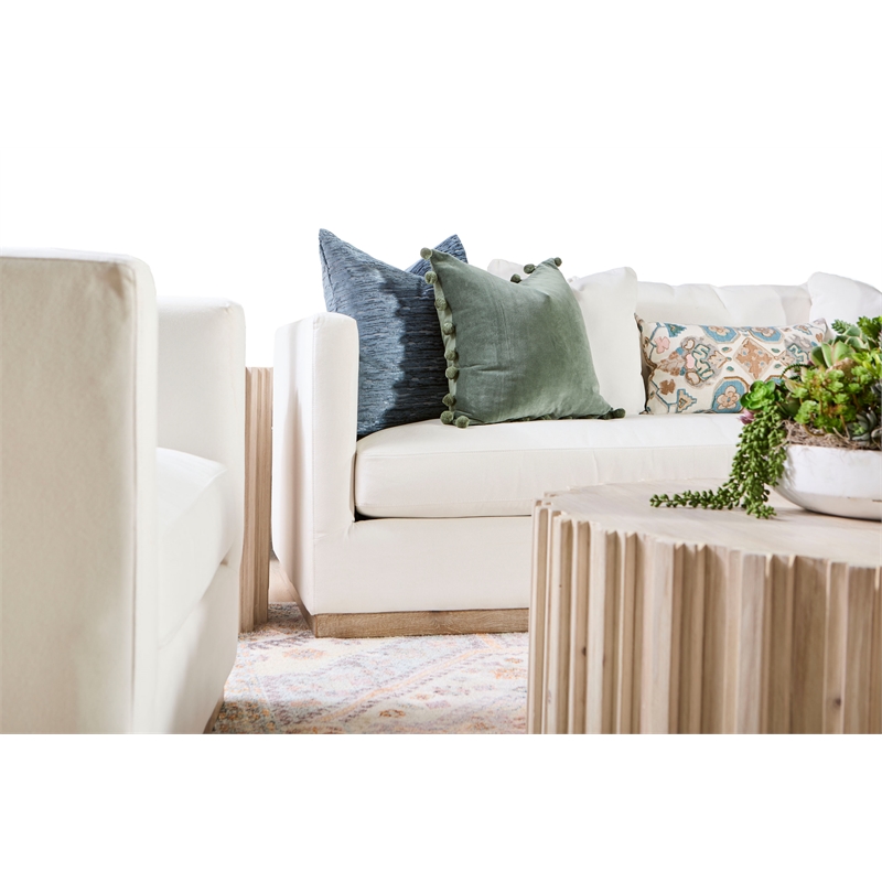 Maklaine Modern Transitional Fabric Sofa Chair in Ivory/Gray