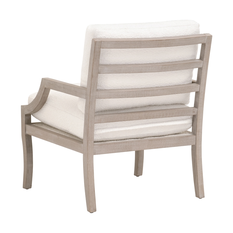 Maklaine Modern Transitional Fabric Club Chair in White Finish