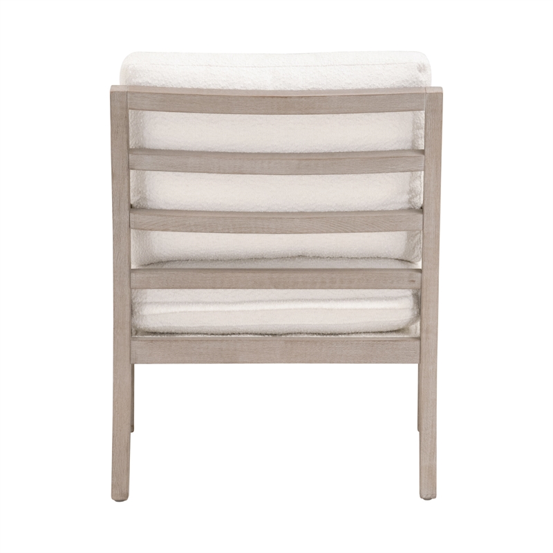 Maklaine Modern Transitional Fabric Club Chair in White Finish