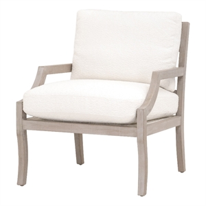 Maklaine Modern Transitional Fabric Club Chair in White Finish