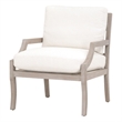 Maklaine Modern Transitional Fabric Club Chair in White Finish