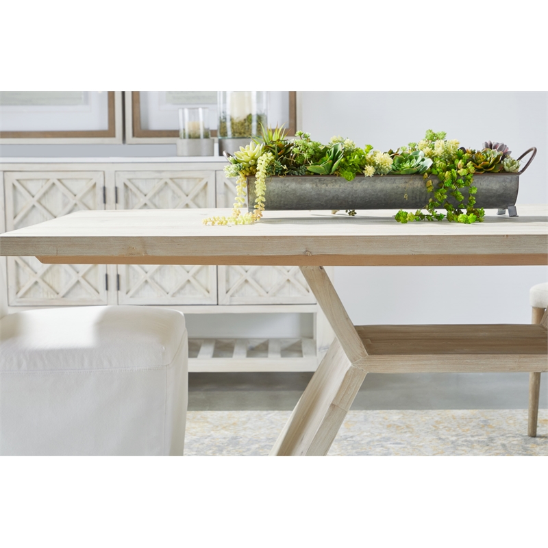 Maklaine Modern Transitional Wood Media Sideboard in White Finish