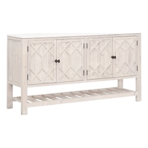 Maklaine Modern Transitional Wood Media Sideboard in White Finish