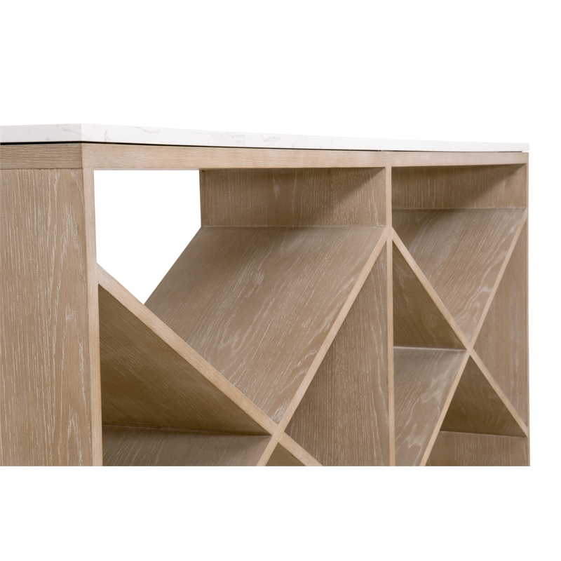 Maklaine Transitional Antique Cellar Wood Console Table in Gray Oak