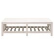 Maklaine Transitional Antique Spruce Wood Coffee Table in White Wash