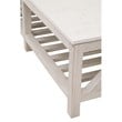 Maklaine Transitional Antique Spruce Wood Coffee Table in White Wash