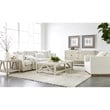 Maklaine Transitional Antique Spruce Wood Coffee Table in White Wash