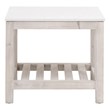 Maklaine Transitional Antique Spruce Wood End Table in White Wash