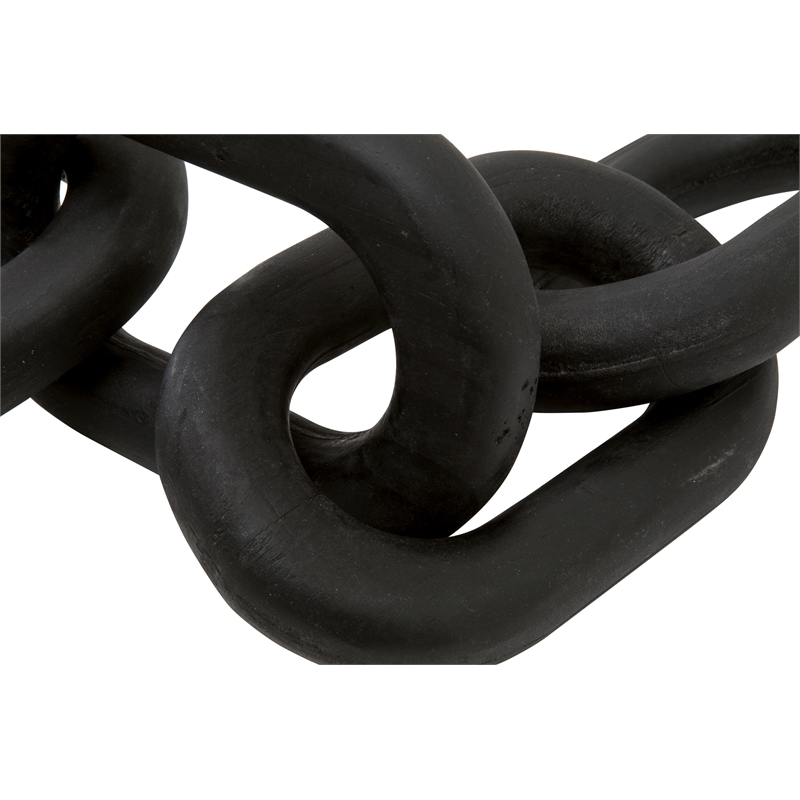 Maklaine Transitional Antique Wood Link in Black Wash Pine