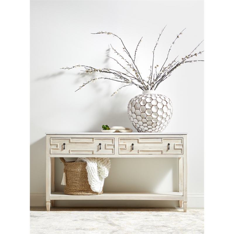 Maklaine Transitional Antique Wood Link in White Wash Pine