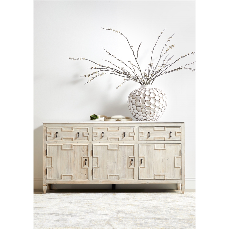 Maklaine Transitional Antique Wood Link in White Wash Pine