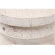 Maklaine Transitional Antique Pier Wood Accent Table in White Wash