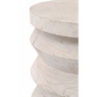 Maklaine Transitional Antique Pier Wood Accent Table in White Wash