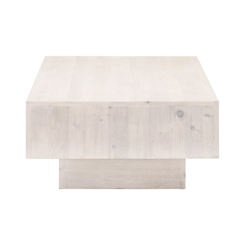 Maklaine Transitional Antique Montauk Wood Coffee Table in White