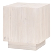 Maklaine Transitional Antique Montauk Wood End Table in White Wash