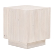 Maklaine Transitional Antique Montauk Wood End Table in White Wash