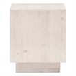 Maklaine Transitional Antique Montauk Wood End Table in White Wash