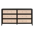 Maklaine Contemporary Transitional Wood Double Dresser in Black