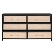 Maklaine Contemporary Transitional Wood Double Dresser in Black