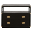 Maklaine Modern Transitional Wood 2-Drawer Nightstand in Black