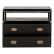 Maklaine Modern Transitional Wood 2-Drawer Nightstand in Black