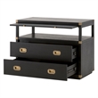 Maklaine Modern Transitional Wood 2-Drawer Nightstand in Black