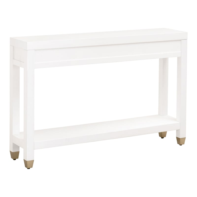 Maklaine Modern Transitional Wood Console Table in Matte White