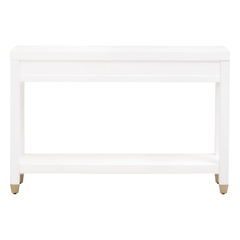Maklaine Modern Transitional Wood Console Table in Matte White