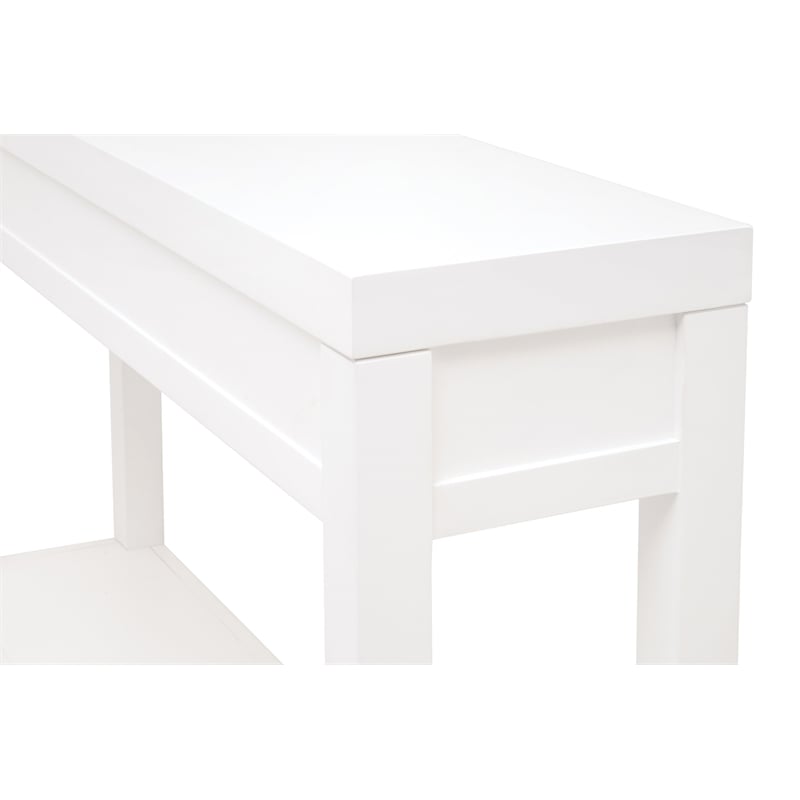 Maklaine Modern Transitional Wood Console Table in Matte White