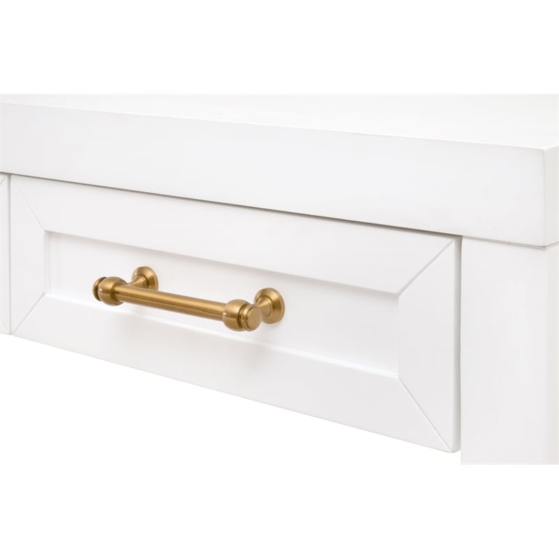 Maklaine Modern Transitional Wood Console Table in Matte White
