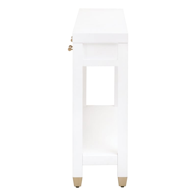 Maklaine Modern Transitional Wood Console Table in Matte White