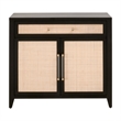 Maklaine Modern Transitional Wood Media Chest in Black/Natural