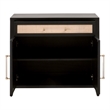 Maklaine Modern Transitional Wood Media Chest in Black/Natural