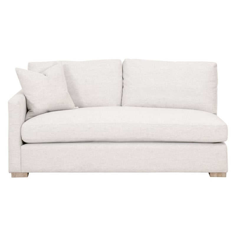 Maklaine Contemporary Transitional Fabric Left Arm Sofa in Stone