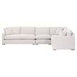 Maklaine Contemporary Transitional Fabric Left Arm Sofa in Stone