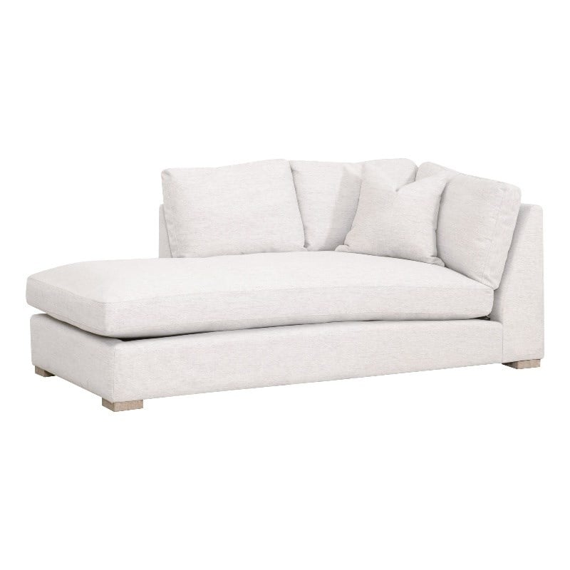 Maklaine Modern Transitional Fabric Left-Facing Chaise in Stone