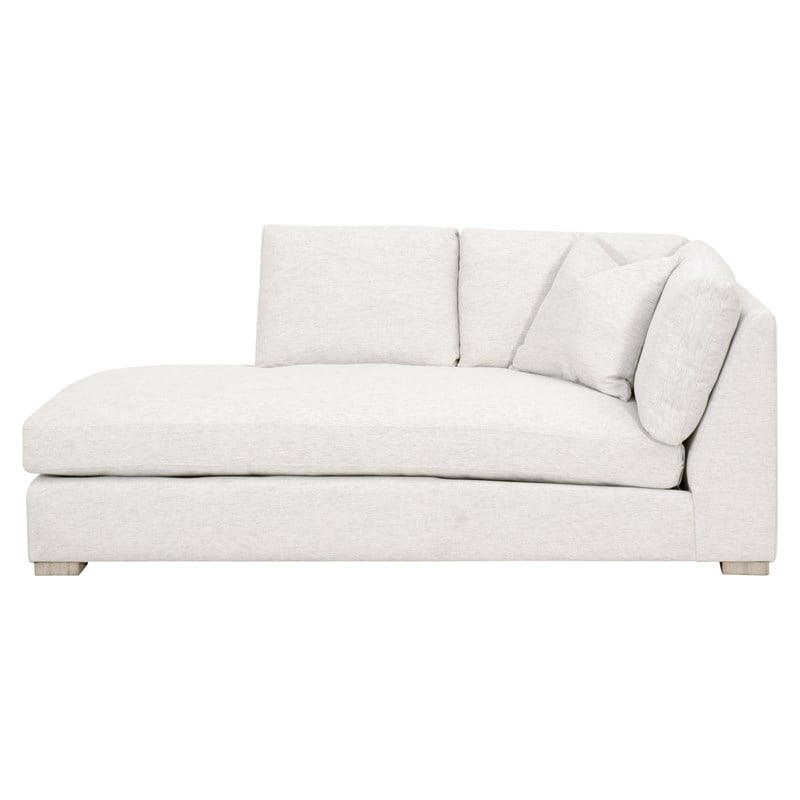 Maklaine Modern Transitional Fabric Left-Facing Chaise in Stone