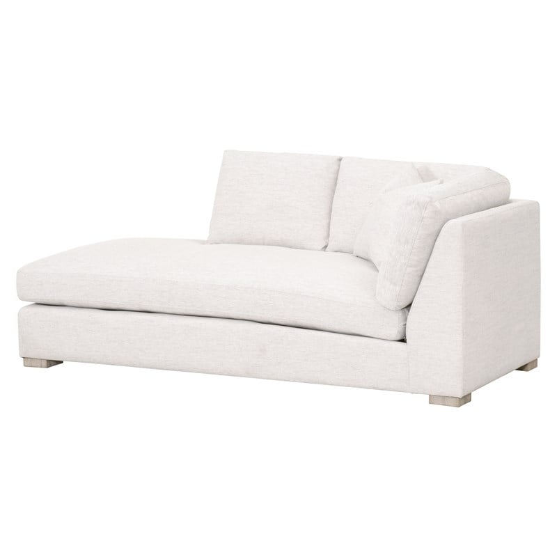 Maklaine Modern Transitional Fabric Left-Facing Chaise in Stone