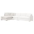 Maklaine Modern Transitional Fabric Left-Facing Chaise in Stone