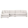 Maklaine Modern Transitional Fabric Left-Facing Chaise in Stone