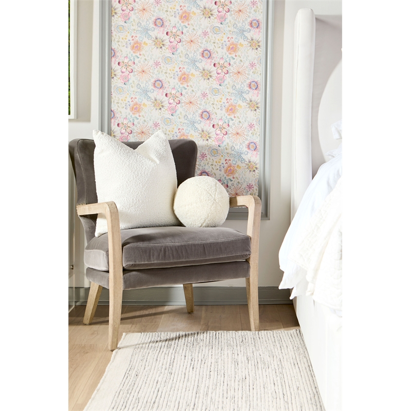 Maklaine Modern Transitional Velvet Club Chair in Dove/Gray Finish