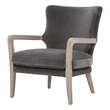 Maklaine Modern Transitional Velvet Club Chair in Dove/Gray Finish